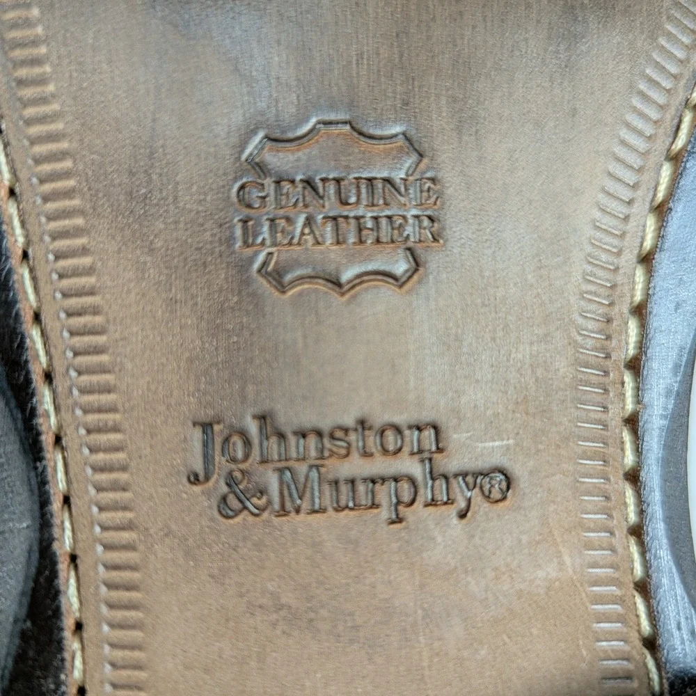 Johnston & Murphy Sanborn Plain Toe Mens Dress Shoe Size 10M Black Leather